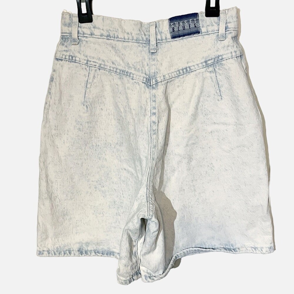 Vintage 80s Jean Shorts Womens 24 High Waist Light Wash Yoke Sunset Blues levi